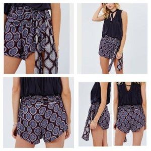 Free People Extreme Faux Wrap Shorts Tie Waist New S